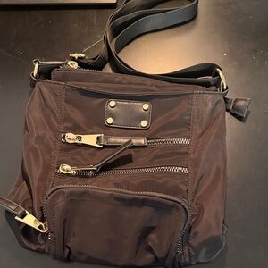 ADRIENNE VITTADINI Nylon Messenger Bag, Black